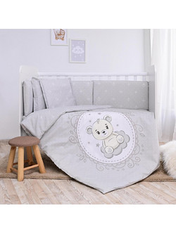 Lorelli Smile Bear Σετ Κούνιας Grey 6τμχ