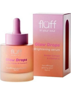 Fluff Glow Drops Brightening Amber Extract & Vitamin C Ενυδατικό Serum Προσώπου για Λάμψη με Βιταμίνη C 30ml