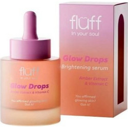 Fluff Glow Drops Brightening Amber Extract & Vitamin C Ενυδατικό Serum Προσώπου για Λάμψη με Βιταμίνη C 30ml