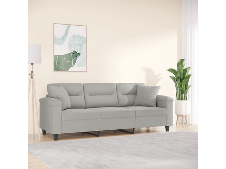 vidaXL Τριθέσιος Καναπές Microfiber Γκρι 210x77x80cm 3200978