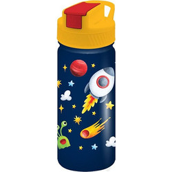 Must Διάστημα Παιδικό Μπουκάλι Αλουμινίου BPA Free με Καλαμάκι Μπλε 500ml