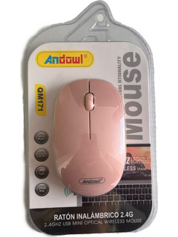 Andowl QM171 Ασύρματο Ποντίκι Pink