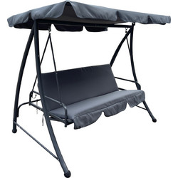 HomeMarkt Likid Τριθέσια Κούνια Μεταλλική Γκρι HM5980.01