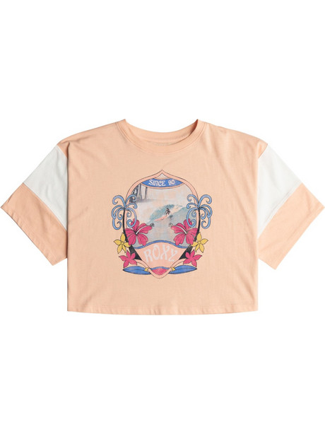 Roxy Παιδικό Crop Top Κοντομάνικο Κοραλί ERGZT04046-MEF0