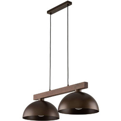 TK Lighting Oslo 4507 Κρεμαστό Φωτιστικό Οροφής Ράγα Δίφωτο E27 Καφέ