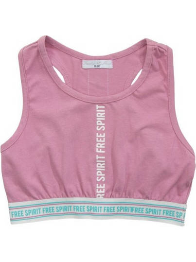 Funky Παιδικό Crop Top Αμάνικο Ροζ 123-505103-1