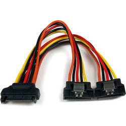 StarTech PYO2LSATA Καλώδιο Τροφοδοσίας 15-Pin SATA III to 2 x 15-Pin SATA III 0.15m Multicolor