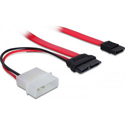 DeLOCK 84390 Καλώδιο Σκληρού Δίσκου 13-Pin SATA III to 7-Pin SATA III 0.3m Red