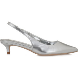 Exe Γόβες Slingback Δερμάτινες με Λεπτό Χαμηλό Τακούνι Ασημί S47001582680