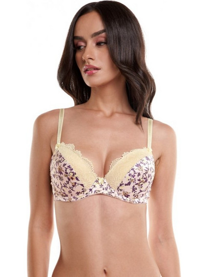 Miss Rosy Σουτιέν Balconette με Ελαφριά Ενίσχυση με Μπανέλα Κίτρινο Nude 117