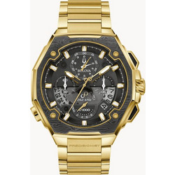 Bulova Ανδρικό Ρολόι Χρονογράφος με Χρυσό Μεταλλικό Μπρασελέ 98B429