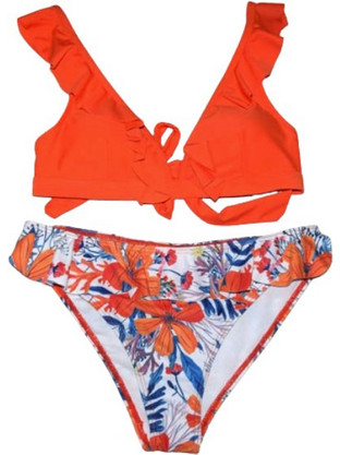 Sandra Fellini Bikini Set Τριγωνάκι Floral Μπλε Λευκό Κόκκινο 21SF1630E