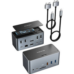 Cabletime DOCK162-AG2 USB-C Dual USB-C Docking Station με HDMI PD Ethernet