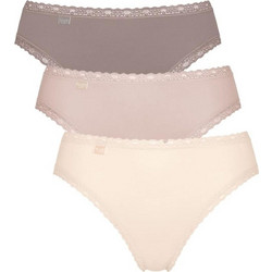 Sloggi 24/7 Weekend Βαμβακερά Γυναικεία Slip με Δαντέλα 3Pack 10197990-M002