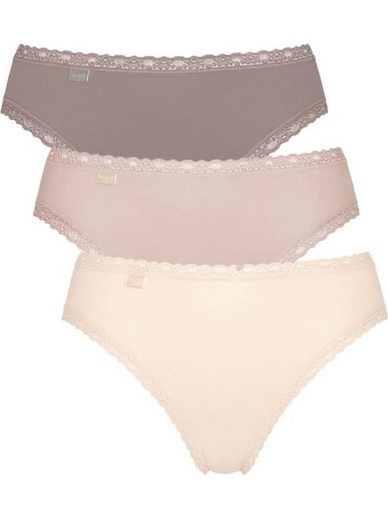 Sloggi 24/7 Weekend Βαμβακερά Γυναικεία Slip με Δαντέλα 3Pack 10197990-M002