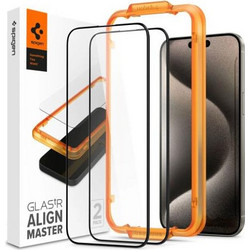Spigen Glas.tR Align Master Tempered Glass 2-pack Black (iPhone 15 Pro Max)