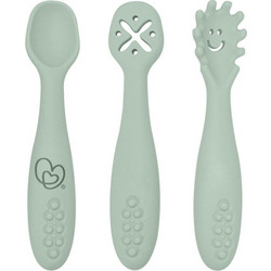 Dreambaby Scoop Mash & Twist S Mint Green Σετ Πιρούνι & Κουτάλι Σιλικόνης Πράσινο Mint 3τμχ