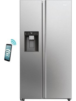 Haier HSW59F18EIMM Ψυγείο Ντουλάπα 601lt Full No Frost Υ177.5xΠ90.5xΒ72.6cm Inox