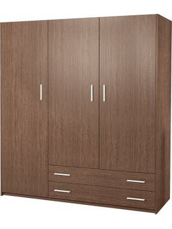 klikareto Ντουλάπα Τρίφυλλη Καρυδί Χρώμα 150x60x180cm 500-00371