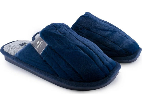 Love4shoes Χειμερινές Ανδρικές Παντόφλες Navy Μπλε 6057MU