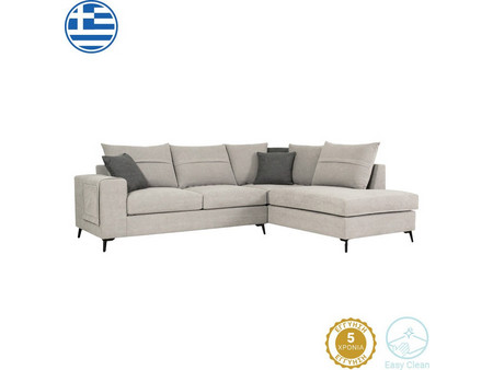 Pakoworld Γωνιακός Καναπές Αριστερή Γωνία Γκρι 275x215x93cm 168-000076