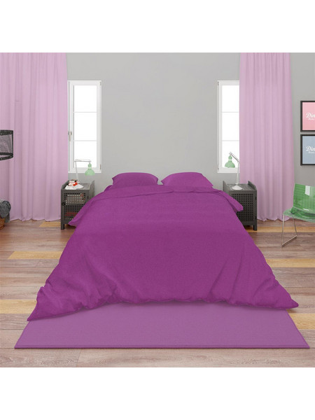 Dimcol Σετ Σεντόνια King Size 4τμχ Βαμβακερά 240x270 Solid 501 Dark Magenta
