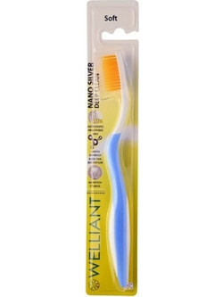 Welliant E2 Nano Silver Deep Clean Soft Oδοντόβουρτσα Γαλάζια Πορτοκαλί