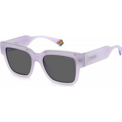 Polaroid Eyewear PLD6198S X789F Γυναικεία Γυαλιά Ηλίου Τετράγωνα Κοκάλινα Μωβ με Μαύρο Φακό