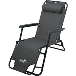 Cattara Comfort Ξαπλώστρα Πολυθρόνα Παραλίας Μεταλλική Πτυσσόμενη με Μαξιλάρι Ανθρακί 001-34066