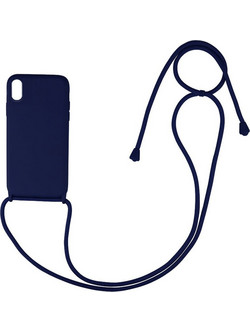 Sonique Silicone CarryHang Back Cover Navy Blue (iPhone XS Max)