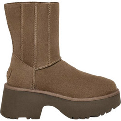 UGG Classic Twin Seam Γυναικεία Μποτάκια Suede Σοκολατί με Χοντρό Χαμηλό Τακούνι και Γούνα 1158313-00K6