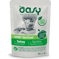 Oasy World Of Love Adult Sterilised with Turkey in Gravy 85gr