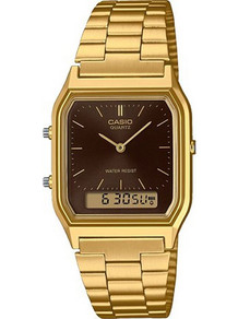 Casio Ανδρικό Ρολόι Χρονογράφος με Χρυσό Μεταλλικό Μπρασελέ AQ-230GA-5AMQYES