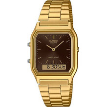 Casio Ανδρικό Ρολόι Χρονογράφος με Χρυσό Μεταλλικό Μπρασελέ AQ-230GA-5AMQYES