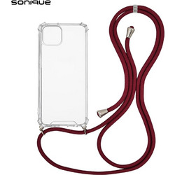 Sonique Armor Clear Back Cover Transparent / Burgundy (iPhone 14 Plus)
