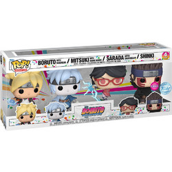 Funko Pop! Animation Boruto with Rasengan, Mitsuki with Snake Hands, Sarada with Sharingan, Shinki 4-Pack Boruto Exclusive