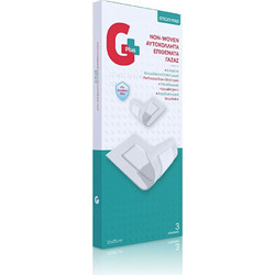 Gplus Sticky Pad Αυτοκόλλητες Γάζες 10x25cm 3τμχ