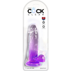 Pipedream King Cock 7" Ρεαλιστικό Dildo με Βεντούζα & Όρχεις 18cm Μωβ