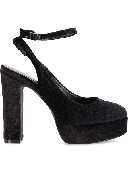 Migato Γόβες Suede με Χοντρό Ψηλό Τακούνι Λουράκι & Φιάπα Μαύρες 100003054-014