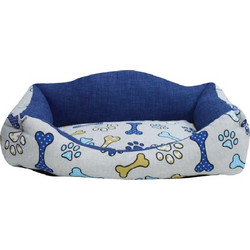 Madpet Deluxe Καναπές Κρεβάτι Σκύλου Λευκός Μπλε 70x51cm