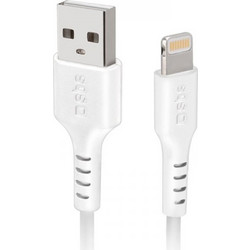 SBS USB-A to Lightning Cable 1m White CABLEUSBIP589W