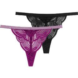 Dorina Stella Γυναικείο Sexy String με Δαντέλα Μαύρο Μωβ FXST0016LA103-2X0313
