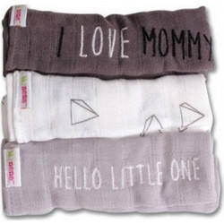 Minene Hello Little One Πάνες Αγκαλιάς από Μουσελίνα Καφέ 75x75cm 3τμχ