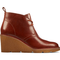 Clarks Clarkford Γυναικεία Μποτάκια Αστραγάλου Πλατφόρμα Δερμάτινα Ταμπά 26162096