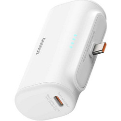Baseus Compact Series Power Bank 5000mAh 20W με Θύρα USB-C Quick Charge 3.0 & Power Delivery White