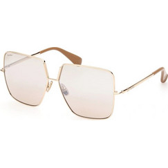 Max Mara MM0082-32X Γυναικεία Γυαλιά Ηλίου Τετράγωνα Μεταλλικά Χρυσά με Ροζ Degradee Φακό