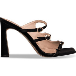 Envie Shoes Γυναικεία Πέδιλα Suede Μαύρα με Λεπτό Ψηλό Τακούνι E02-21795-34
