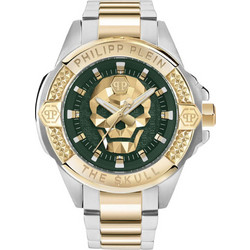 Philipp Plein The Skull Ανδρικό Ρολόι με Ασημί Χρυσό Μεταλλικό Μπρασελέ PWAAA2825