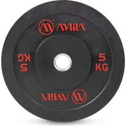 Amila Black R Slim Δίσκος Ολυμπιακού Τύπου Rubber Cover 5kg Φ50mm