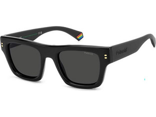 Polaroid Eyewear PLD6238SX 807M9 Ανδρικά Γυαλιά Ηλίου Τετράγωνα Κοκάλινα Μαύρα με Μαύρο Φακό